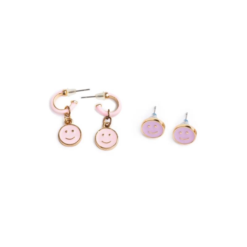 Set de 2 paires de boucles d'oreilles - Smiley