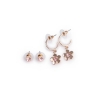 Set de 2 paires de boucles d'oreilles - Fleurs pendantes