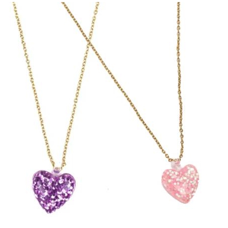 Collier coeur paillette