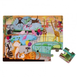Puzzle tactile géant 20 pièces - Une journée au zoo