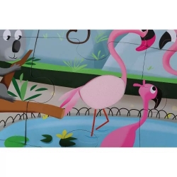 Puzzle tactile géant 20 pièces - Une journée au zoo