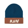 Little gang - Bonnet Run en laine bleu et brun 1-3 ans