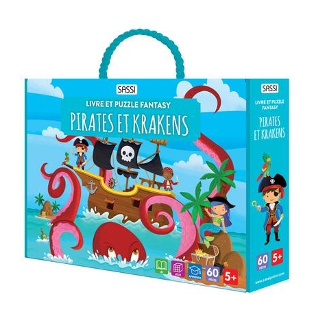Livre et puzzle fantaisy - Pirates et Krakens