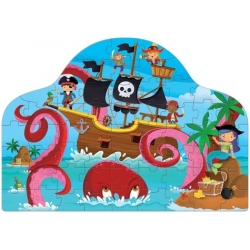 Livre et puzzle fantaisy - Pirates et Krakens
