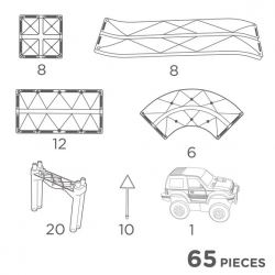 Clever Clixx 65 pièces - Circuit de voiture magnétique