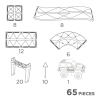 Clever Clixx 65 pièces - Circuit de voiture magnétique