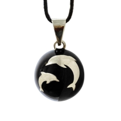 Bola noir dauphins argenté