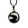 Bola noir dauphins argenté
