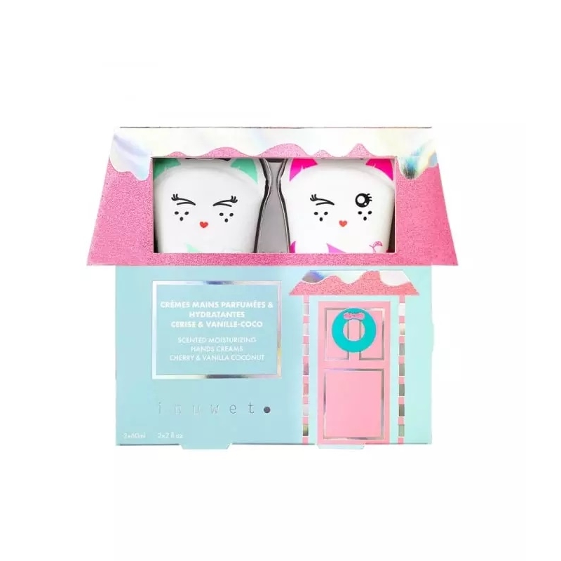 Coffret- Duo crème mains et ongles cerise et vanille- coco