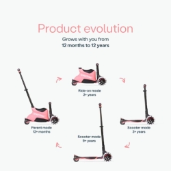 Smartrike - Trottinette Xtend 4en1 Rose