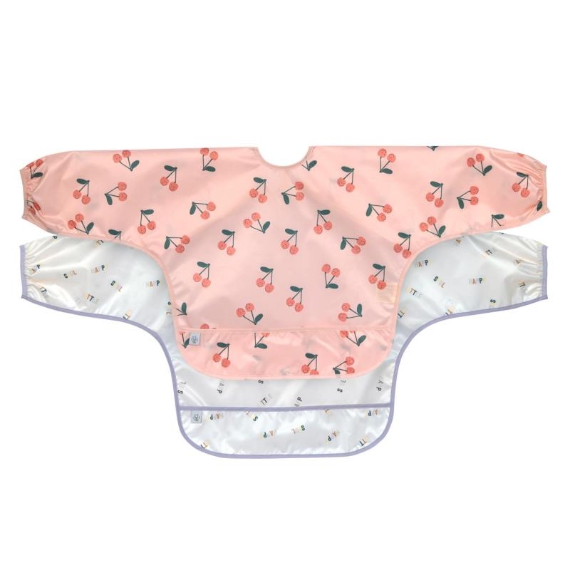 Pack de 2 bavoirs à longues manches - Happy Fruits Cerise