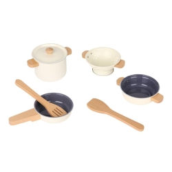 Set de casserole en métal blanc