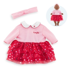 Vêtement robe Pétales de coeurs  bébé 36 cm