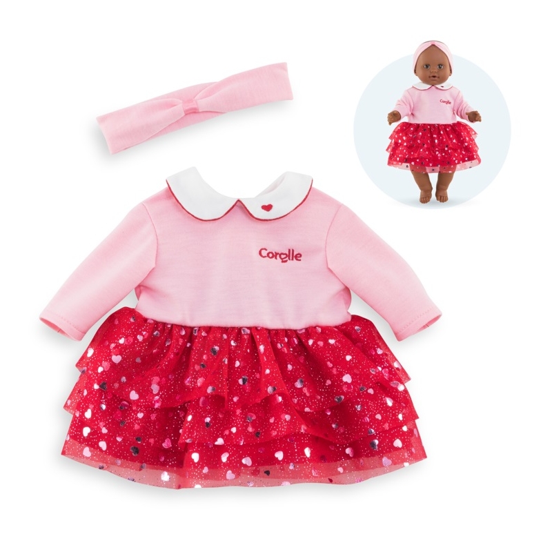 Vêtement robe Pétales de coeurs  bébé 36 cm